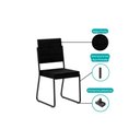 Ver imagem 4 de Cadeira Sala de Jantar 1736 Kit 6 Uni Preto/ Courano Preto - Carraro