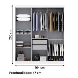 Guarda Roupas Casal 6 Portas 2 Gavetas Prime Maxel - 3