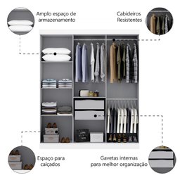 Guarda Roupas Casal 6 Portas 2 Gavetas Prime Maxel - 5