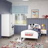 Quarto Infantil Mickey com Cama, Guarda Roupa e Cabeceira Disney Fun CabeCasa MadeiraOriginals - 1
