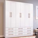 Ver imagem 1 de Guarda-Roupa 6 Portas 9 Gavetas Moscou Multimóveis CR4145 Branco