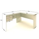 Ver imagem 3 de Escrivaninha Mesa Escritório em L Thor 2 Gavetas 150cm Espresso Móveis Preto