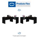 Ver imagem 4 de Escrivaninha Mesa Escritório em L Thor 2 Gavetas 150cm Espresso Móveis Preto