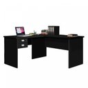 Ver imagem 2 de Escrivaninha Mesa Escritório em L 2 Gavetas 150x120cm Thor Espresso Móveis