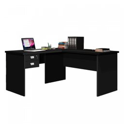 Escrivaninha em L 2 Gavetas 150x120cm Thor Espresso Móveis - 2