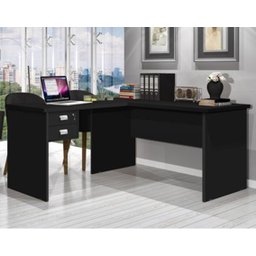 Escrivaninha em L 2 Gavetas 150x120cm Thor Espresso Móveis - 1