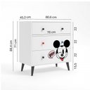 Ver imagem 4 de Quarto Infantil Mickey com Cama, Cômoda e Mesa de Cabeceira Disney Fun CabeCasa MadeiraOriginals