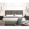 Painel Cabeceira Box King 1,95 Detalhe Madeira Suede Cinza - Comprar Moveis em Casa - 1