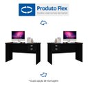 Ver imagem 4 de Escrivaninha Mesa Escritório Thor 2 Gavetas 120cm Preto