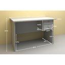 Ver imagem 3 de Escrivaninha Mesa Escritório Thor 2 Gavetas 120cm Preto