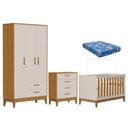 Ver imagem 1 de Quarto de Bebê Flip com Cômoda Gaveteiro Areia Acetinado Savana com Colchão Ortobom - Reller