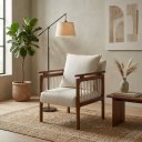Ver imagem 1 de Poltrona Paris Tecido Boucle Luxuosa Confortável Design Orgânico Branca