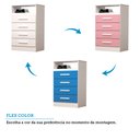 Ver imagem 4 de Cômoda Gaveteiro 57,10cm 4 Gavetas Flex Color 100% Mdf Jéssica