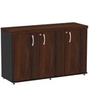 Ver imagem 1 de Armário Baixo Credenza Pe40 Pandin 121,50 Cm (largura) em Mdp Cor Escarlate e Preto com Três