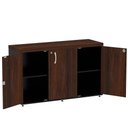 Ver imagem 2 de Armário Baixo Credenza Pe40 Pandin 121,50 Cm (largura) em Mdp Cor Escarlate e Preto com Três