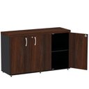 Ver imagem 3 de Armário Baixo Credenza Pe40 Pandin 121,50 Cm (largura) em Mdp Cor Escarlate e Preto com Três
