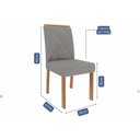 Ver imagem 7 de Conjunto: Mesa Sala Jantar Flora Tampo Madeirado C/ Vidro 109cm e 4 Cadeiras Fernanda Cinamomo/off