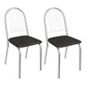 Kit 02 Cadeiras Noruega Cromada Material Sintético Preto Kappesberg - 1