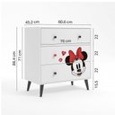 Ver imagem 4 de Quarto Infantil Minnie com Cama, Cômoda e Mesa de Cabeceira Disney Fun CabeCasa MadeiraOriginals