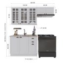 Ver imagem 2 de Cozinha Compacta Modulada Nara 8 Portas 2 Gavetas MDF 200cm Branco Fidelita Móveis