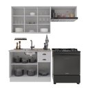 Ver imagem 3 de Cozinha Compacta Modulada Nara 8 Portas 2 Gavetas MDF 200cm Branco Fidelita Móveis