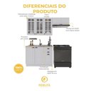 Ver imagem 4 de Cozinha Compacta Modulada Nara 8 Portas 2 Gavetas MDF 200cm Branco Fidelita Móveis