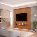 Ver imagem 2 de Painel Ripado para Tv até 75 Polegadas com Prateleira Trento 223 Freijó - Dj Móveis