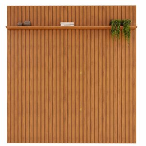 Painel Ripado para Tv até 75 Polegadas com Prateleira Trento 223 Freijó - Dj Móveis