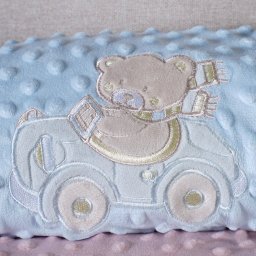 Manta Bebê Dots Camada Dupla de Plush 100x70 com Bordado - 2