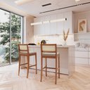 Ver imagem 1 de Conjunto 2 Banquetas com Encosto e Apoio para Pés Tiê CabeCasa MadeiraOriginals