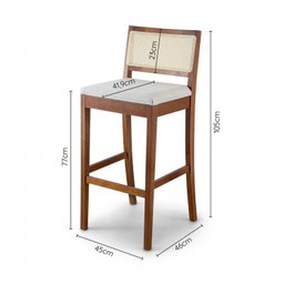 Conjunto 2 Banquetas com Encosto e Apoio para Pés Tiê CabeCasa MadeiraOriginals - 2 Conjunto 2 Banquetas com Encosto e Apoio para Pés Tiê CabeCasa MadeiraOriginals - 2
