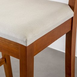Conjunto 2 Banquetas com Encosto e Apoio para Pés Tiê CabeCasa MadeiraMadeira - 7