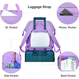 Leudes Mochila Organizadora com Carregamento Usb Roxo/g - 5