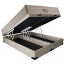 Ver imagem 6 de Cama Box Baú King Suede Bipartido+ Colchão King Ortobom Airtech Molas SpringPocket 65x193x203 Bege