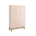 Ver imagem 4 de Quarto de Bebê Berço + Cômoda Sapateira + Guarda Roupa 3 Portas Rosa Classic Madeira