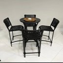 Ver imagem 5 de Mesa Bistrô Alta em Alumínio com Tampo Ripado Ideal para Bar Área Gourmet e Varanda