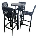 Ver imagem 4 de Mesa Bistrô Alta em Alumínio com Tampo Ripado Ideal para Bar Área Gourmet e Varanda