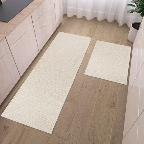 Tapete Cozinha Jogo 2 Peças Passadeira 1,30m X 0,45m Capacho 0,65m X 0,45m Antiderrapante Rústico