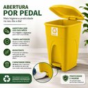 Ver imagem 3 de Lixeira 30 Litros Coleta Seletiva Reciclavel Amarela Grande Cesto Lixo 30L Pedal Tampa Antiodor Mult