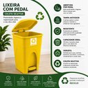 Ver imagem 6 de Lixeira 30 Litros Coleta Seletiva Reciclavel Amarela Grande Cesto Lixo 30L Pedal Tampa Antiodor Mult