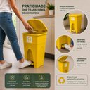 Ver imagem 7 de Lixeira 30 Litros Coleta Seletiva Reciclavel Amarela Grande Cesto Lixo 30L Pedal Tampa Antiodor Mult