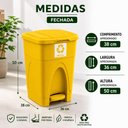 Ver mais imagens de Lixeira 30 Litros Coleta Seletiva Reciclavel Amarela Grande Cesto Lixo 30L Pedal Tampa Antiodor Mult