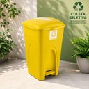Ver imagem 2 de Lixeira 30 Litros Coleta Seletiva Reciclavel Amarela Grande Cesto Lixo 30L Pedal Tampa Antiodor Mult