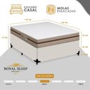 Ver imagem 2 de Cama Box Casal Sintético + Colchão Molas Ensacadas Royal Sleep Bioclassic 138x188x59 Cor:Branco