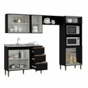Ver imagem 4 de Armário de Cozinha Milão Modulada 4 Peças Menu Móveis Preto