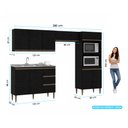 Ver imagem 3 de Armário de Cozinha Milão Modulada 4 Peças Menu Móveis Preto