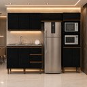 Ver imagem 1 de Armário de Cozinha Milão Modulada 4 Peças Menu Móveis Preto