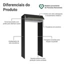 Ver imagem 3 de Porta-Geladeira 103 cm 1 Porta Basculante Preto/Branco/Preto Lux Madesa Preto/Branco/Preto