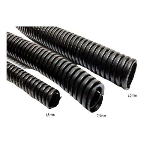 Kit 15 Metros Tubo Espaguete Corrugado Automotivo com Corte