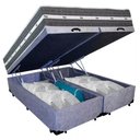 Ver imagem 5 de Cama Box Baú Casal Bipartido Suede + Colchão Anjos Black Graphite Molas Ensacadas 138cm Suporta At
